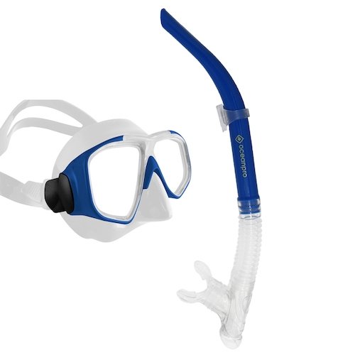 Ocean Pro Eclipse Mask Snorkel Set - Diversworld Spearfishing Scuba Diving Snorkelling Cairns Australia - Blue