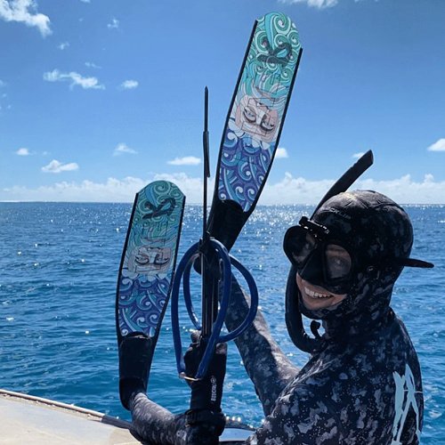 DiveR Composite Blue Neptune Blades - Freediving Fins - Diversworld Spearfishing Gear Cairns Australia