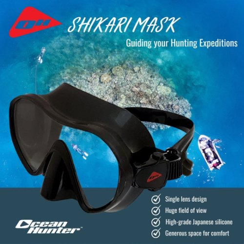 Ocean Hunter Shikari Mask - Diversworld Spearfishing Freediving Scuba Diving Snorkeling - Cairns Australia