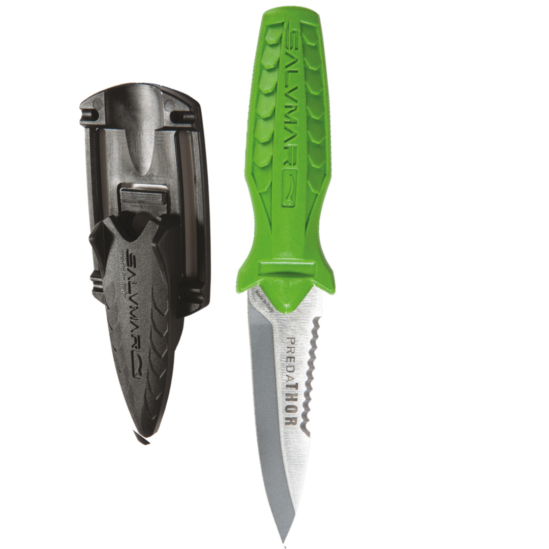 Salvimar Predathor Knife Acid Green - Diversworld - Spearfishing Scuba Gear Cairns