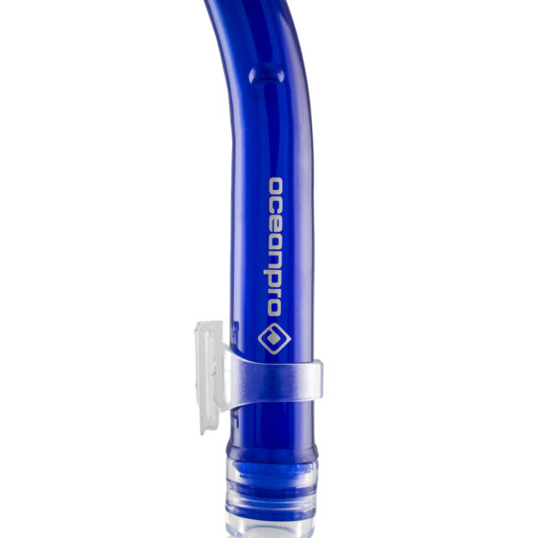 Ocean Pro Eclipse Snorkel Blue Detail - Diversworld Scuba Diving Snorkelling Gear Online Store Cairns Australia