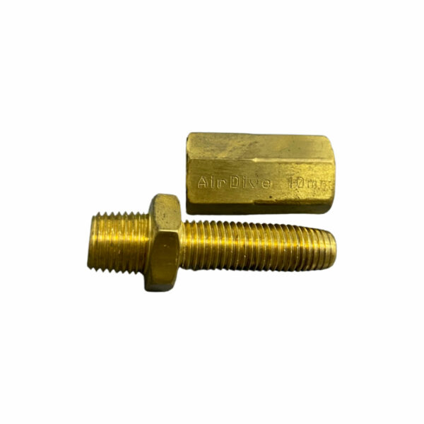 10mm Brass Hose End 2 - Diversworld Commercial Scuba Diving Online Store