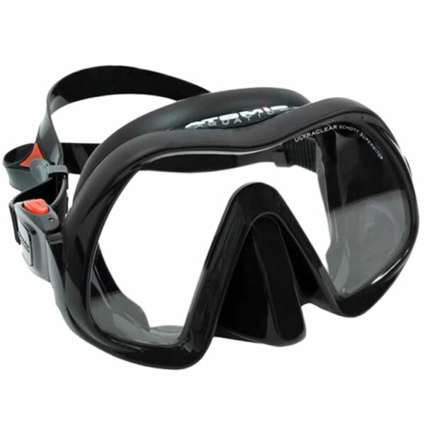 Atomic Venom Frameless Mask Black Side Detail - Diversworld - Scuba Diving Snorkeling Spearfishing Cairns