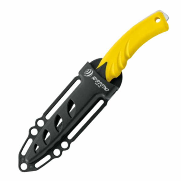 Mac Coltellerie Torpedo 11 Yellow Knife In Sheath - Diversworld - Scuba Diving Spearfishing Gear - Cairns - Australia