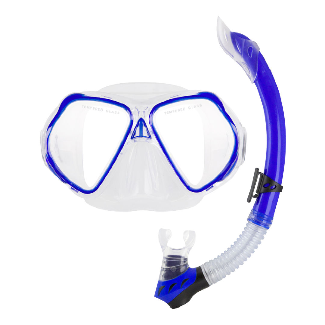 Ocean Pro Seahorse Mask & Snorkel Set Blue