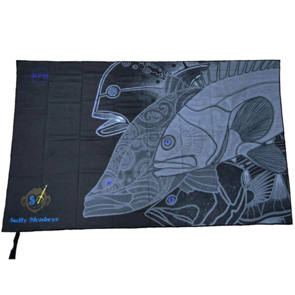 Salty Monkeys Beach Towel – BPM - Back - Beau Pennyfather Motlop Design - Diversworld Spearfishing Cairns Australia