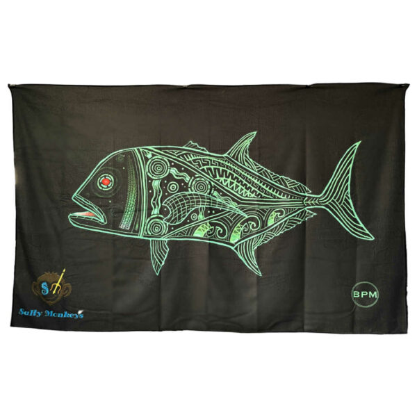 Salty Monkeys Beach Towel – BPM - Front - Beau Pennyfather Motlop Design - Diversworld Spearfishing Cairns Australia