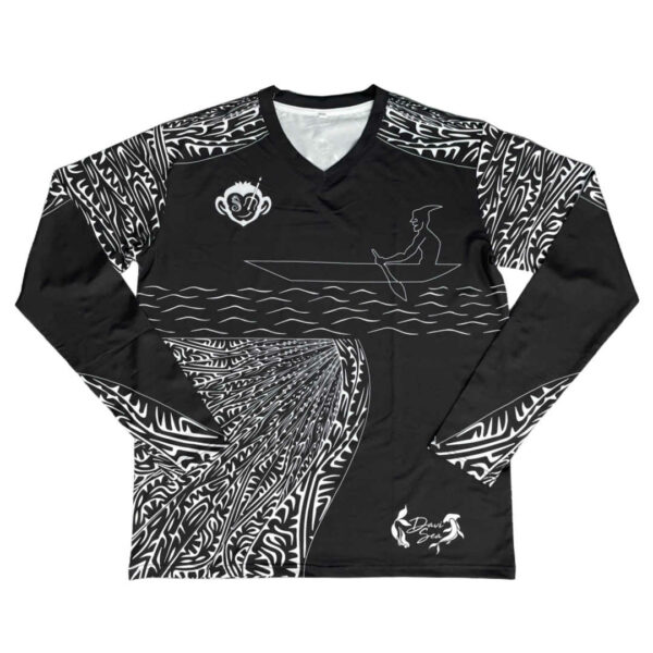 Salty Monkeys Long sleeve Baydhamaw Thitui by David Bosun - Front - Diversworld Spearfishing Cairns Australia