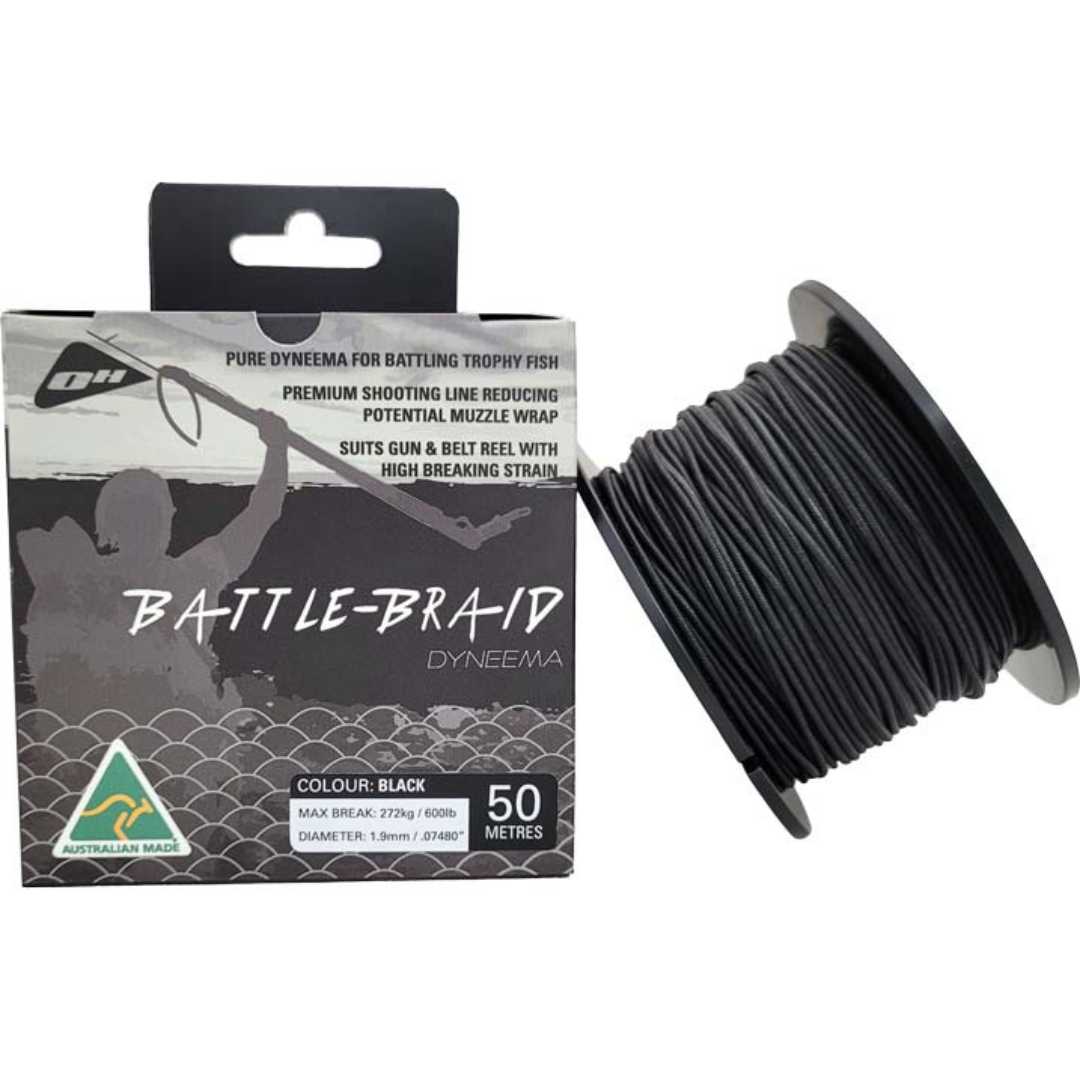 Ocean Hunter Battle Braid Dyneema Line Black - Diversworld Spearfishing Online Cairns Australia