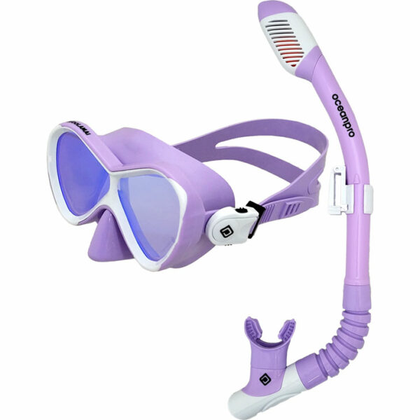 Oceanpro Woolamai Mask Snorkel Set Lilac - Diversworld Snorkelling Diving Cairns Australia