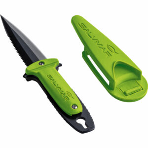 Salvimar ST Atlantis Knife Acid Green with Sheath - Diversworld Spearfishing Scuba Diving Equipment Commercial Dive Gear Shop Cairns Australia